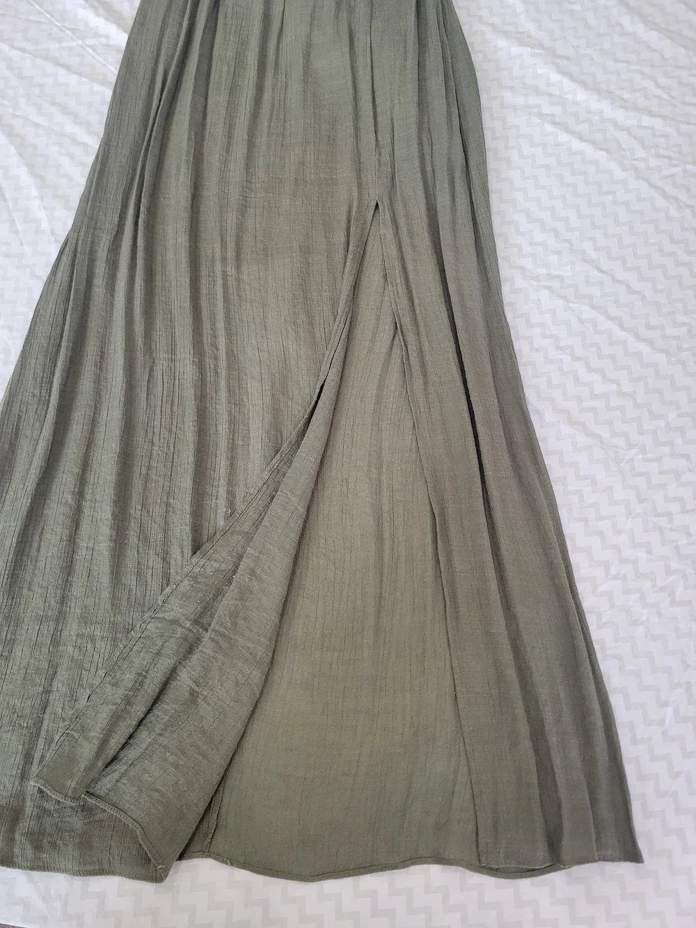Iz Byer Cream Lace Bodice Maxi with Olive Skirt - Picture 3 of 14